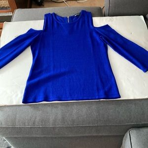 Inc royal blue cold shoulder sweater-xl